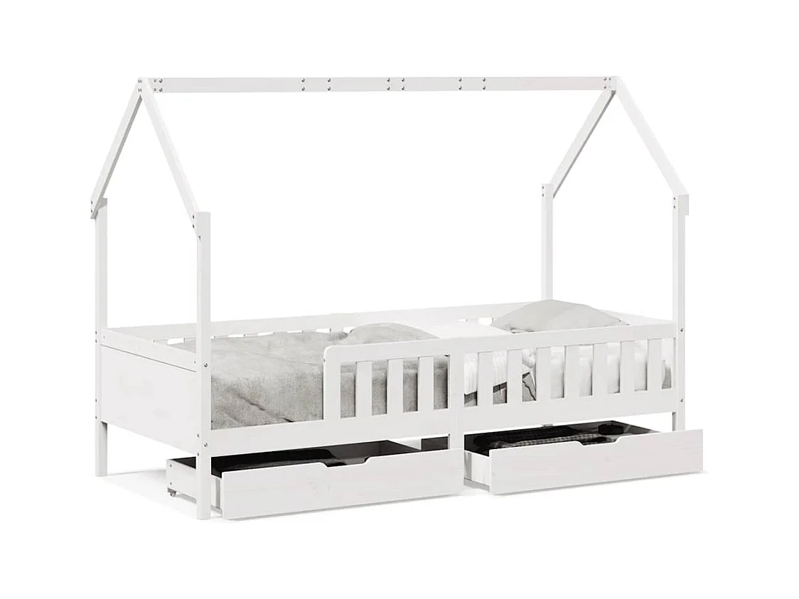 Struttura letto per bambini con cassetti senza materasso 90x200 cm in legno