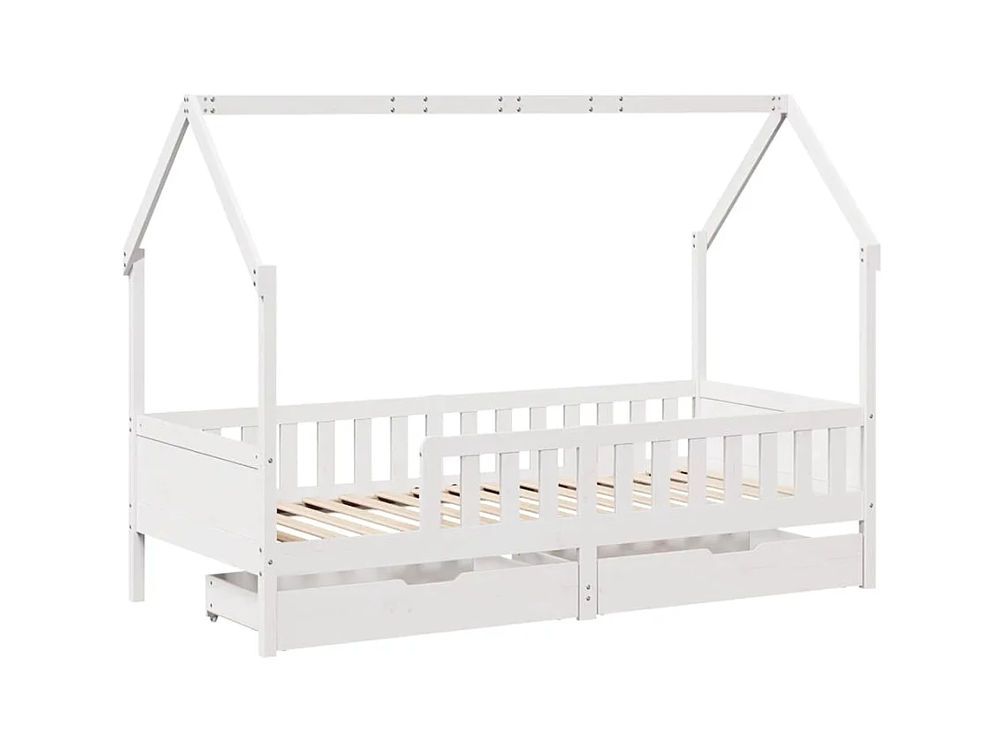 Struttura letto per bambini con cassetti senza materasso 90x200 cm in legno