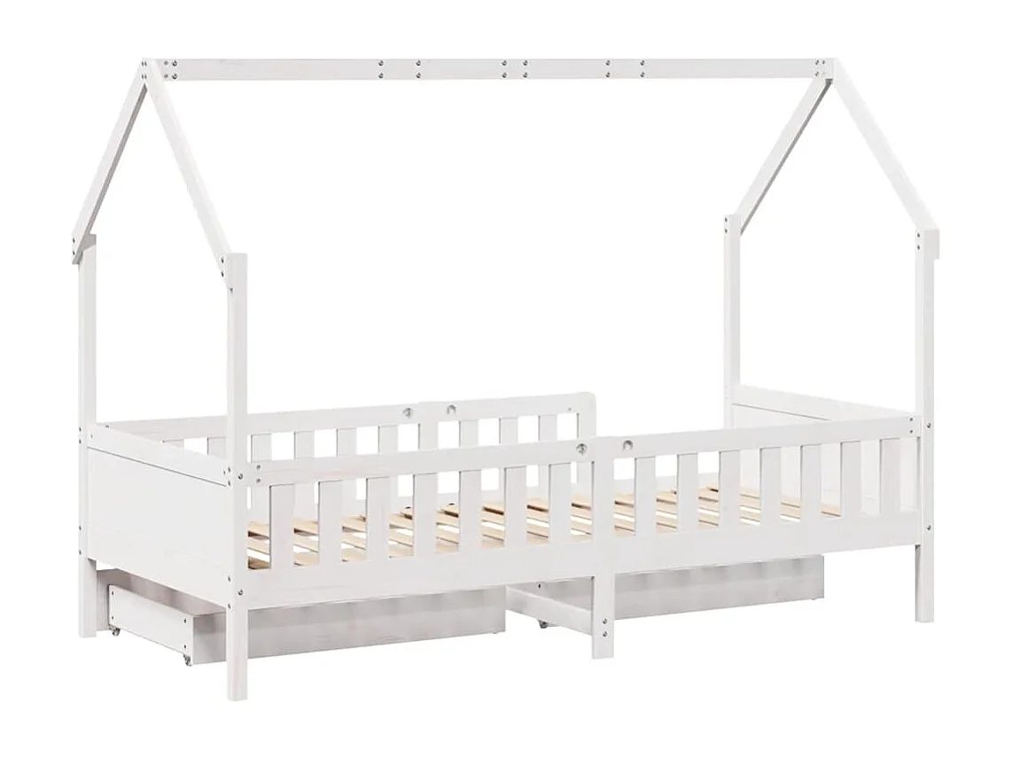Struttura letto per bambini con cassetti senza materasso 90x200 cm in legno