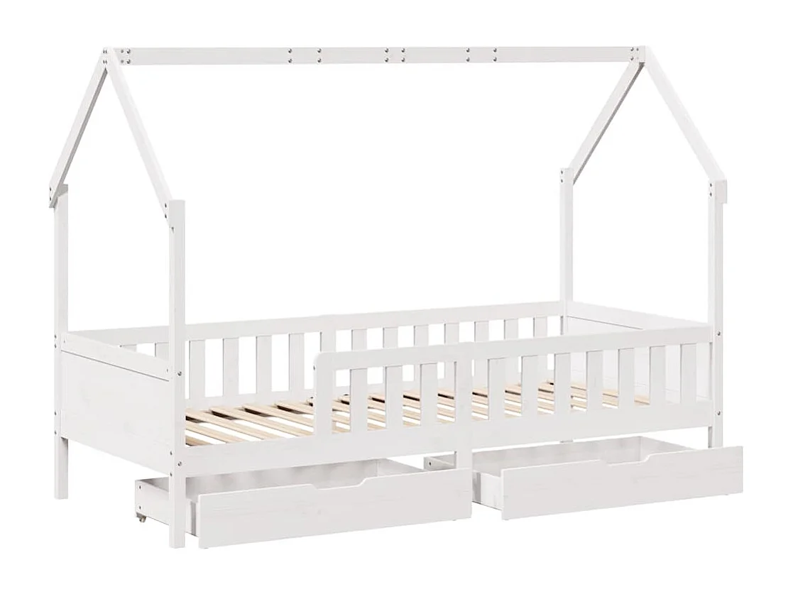 Struttura letto per bambini con cassetti senza materasso 90x200 cm in legno