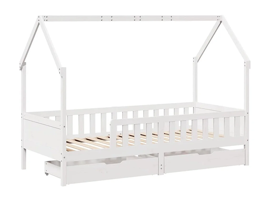 Struttura letto per bambini con cassetti senza materasso 90x200 cm in legno