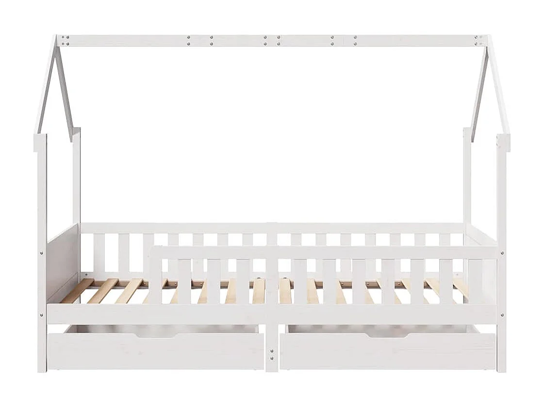 Struttura letto per bambini con cassetti senza materasso 90x200 cm in legno