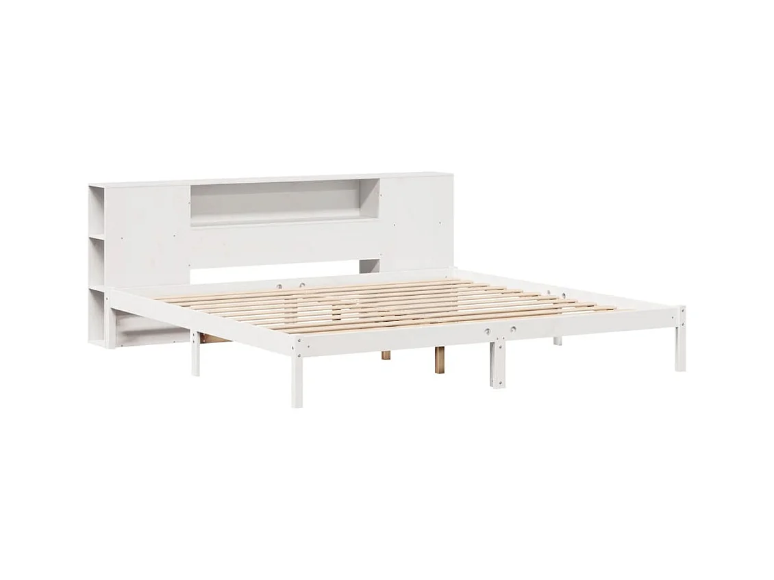 Wit boekenkastbed zonder matras 180x200 cm massief grenenhout