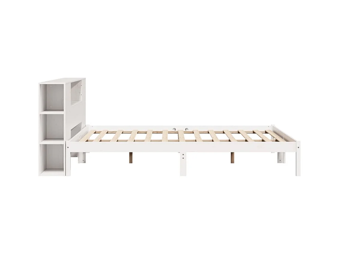 Wit boekenkastbed zonder matras 180x200 cm massief grenenhout
