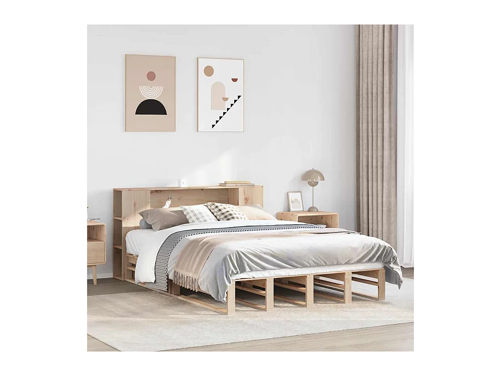 Cama biblioteca sin colchón 135x190 cm madera maciza