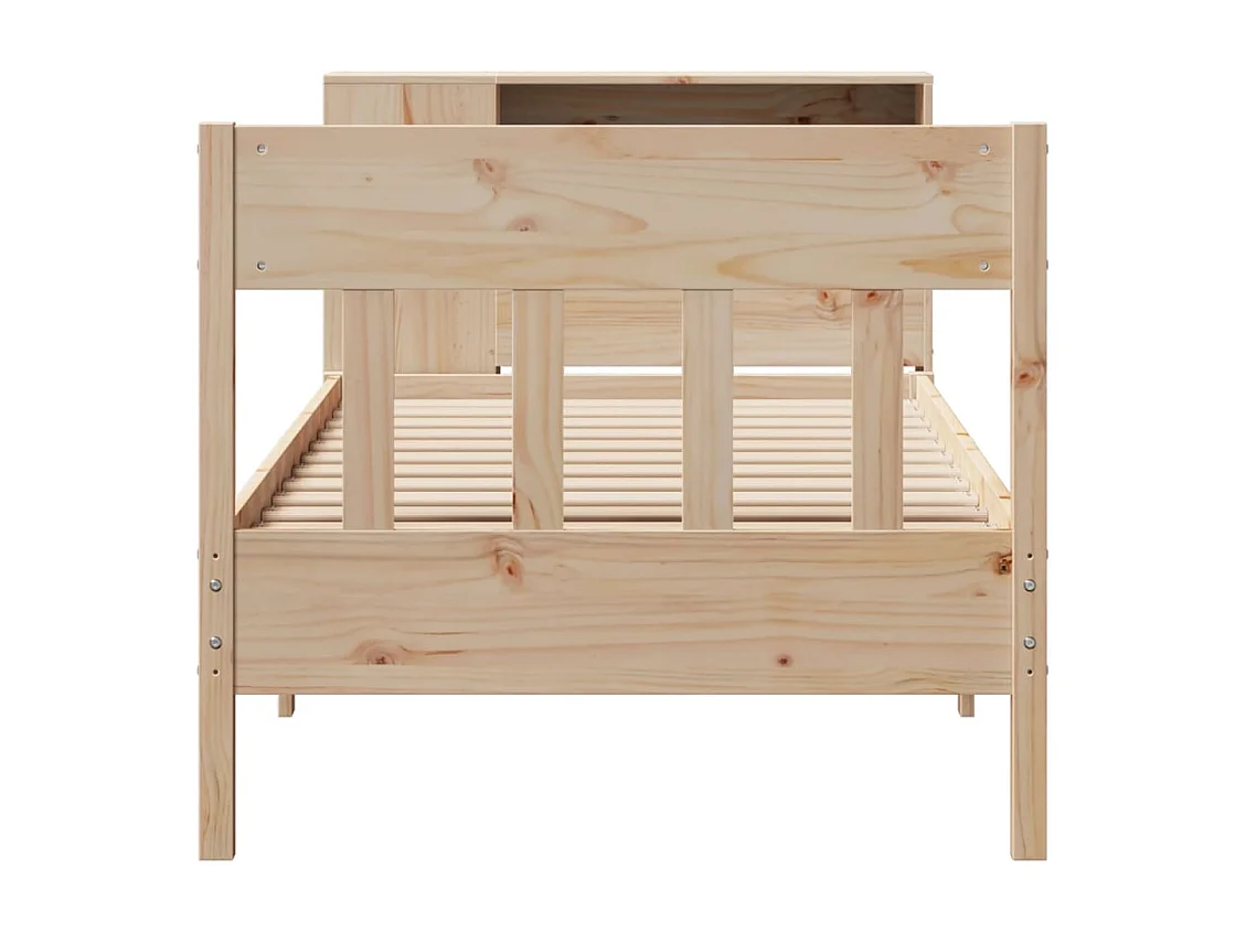Lit bibliothèque sans matelas 90x200 cm bois de pin massif