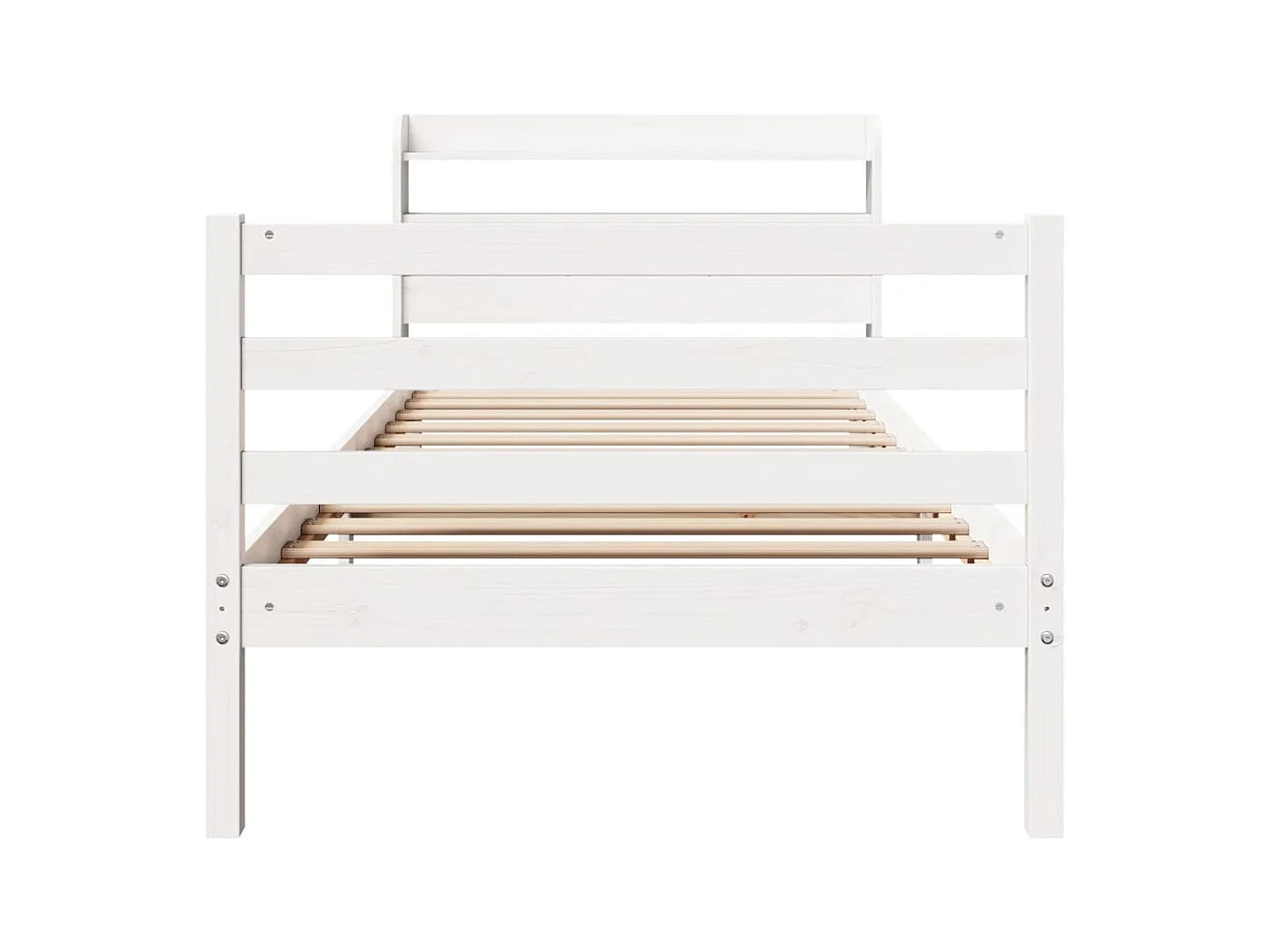 Bedframe met hoofdbord zonder matras wit 90x190 cm