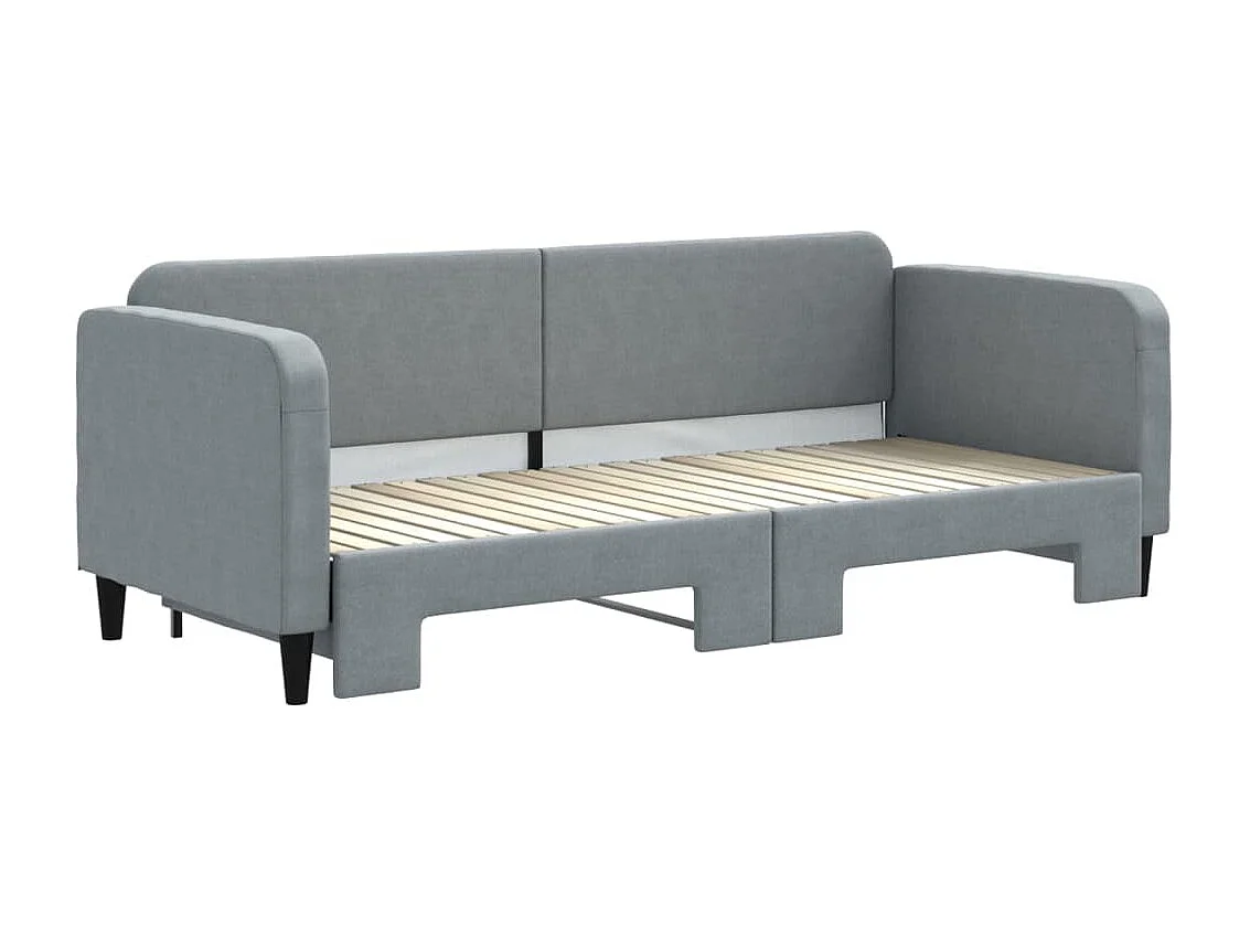 Lit de jour avec gigogne sans matelas gris clair 80x200 cm