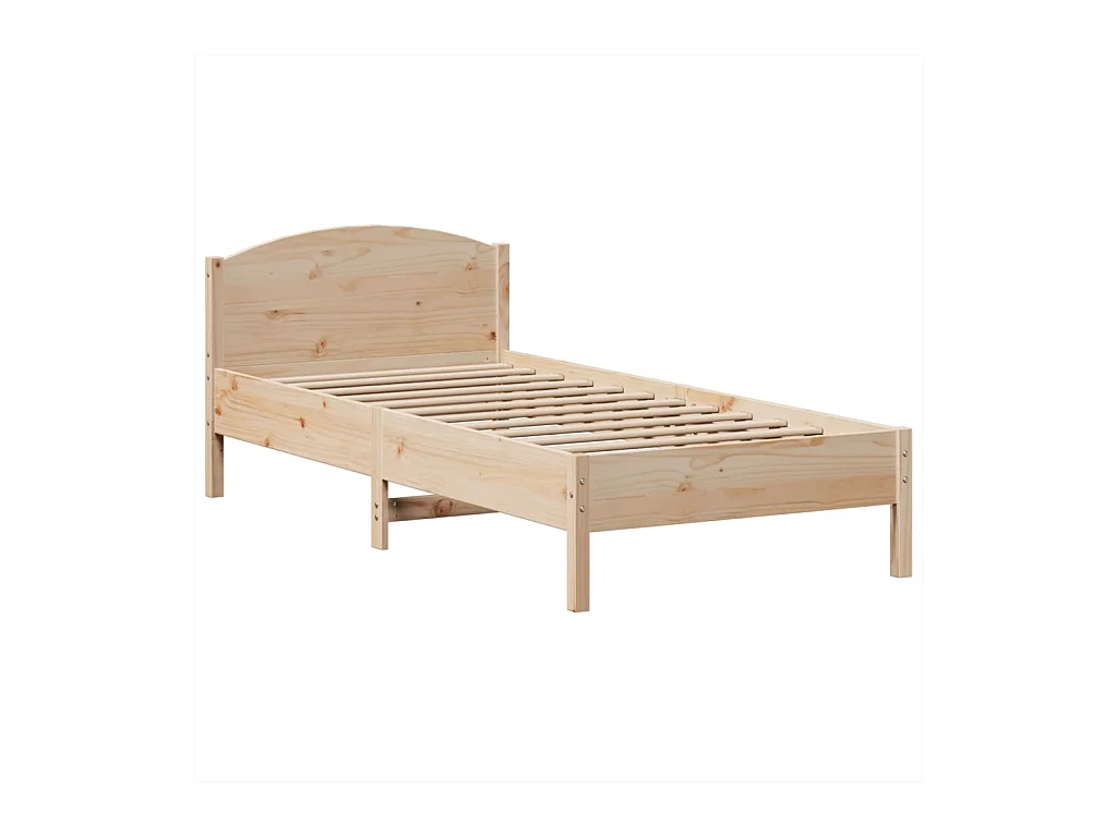 Lit bibliothèque sans matelas 100x200 cm bois massif de pin