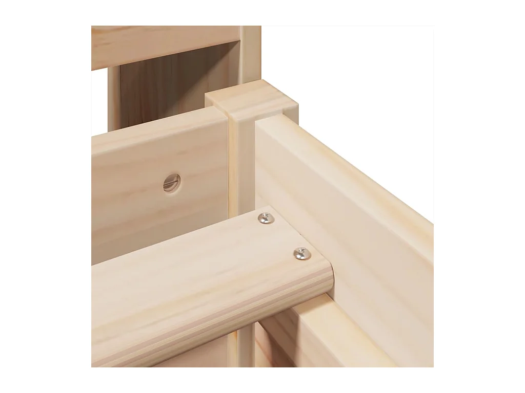 Lit bibliothèque sans matelas 100x200 cm bois massif de pin