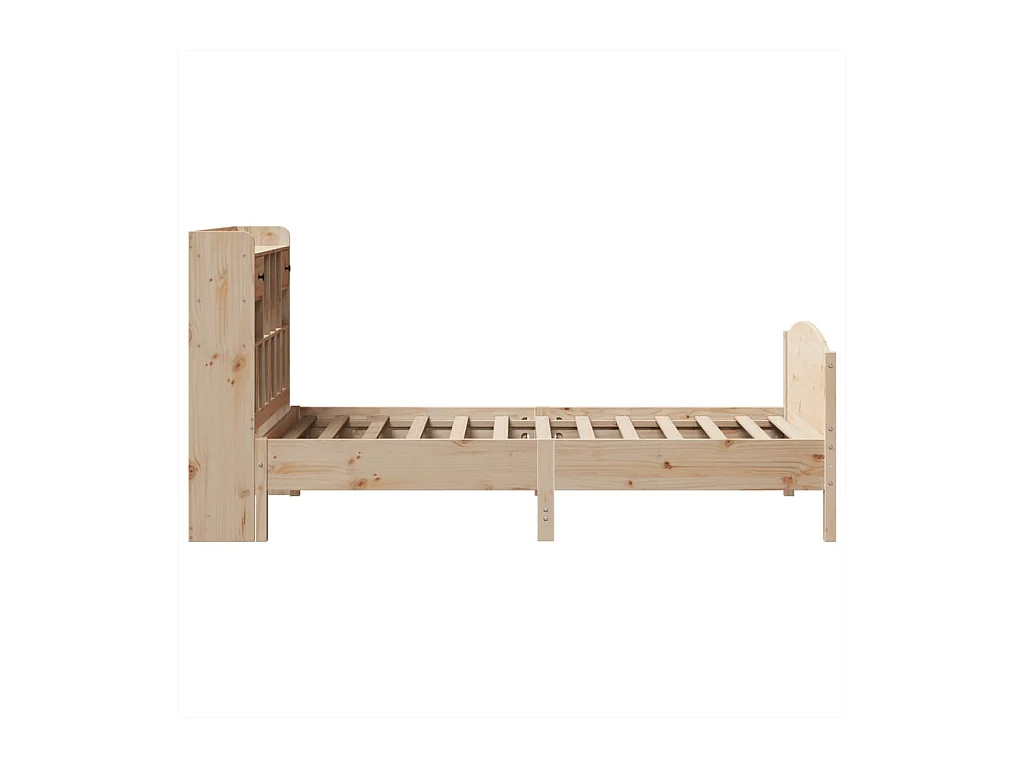 Lit bibliothèque sans matelas 100x200 cm bois massif de pin