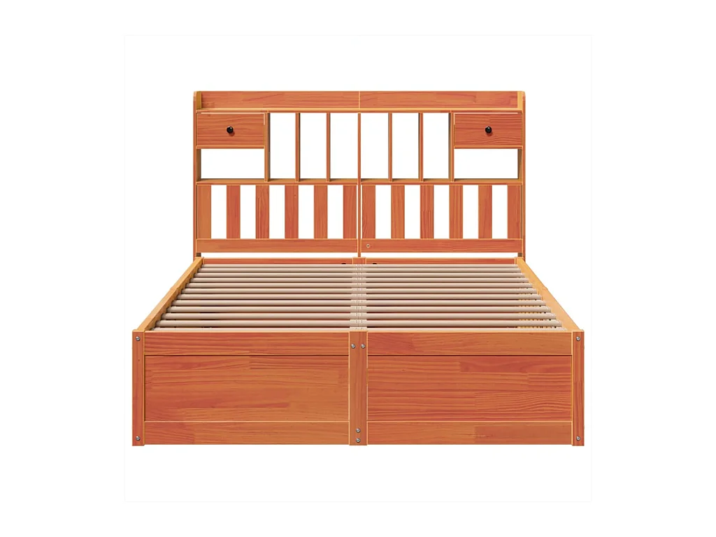 Bedframe zonder matras, bruine was, 140x200cm, massief grenenhout