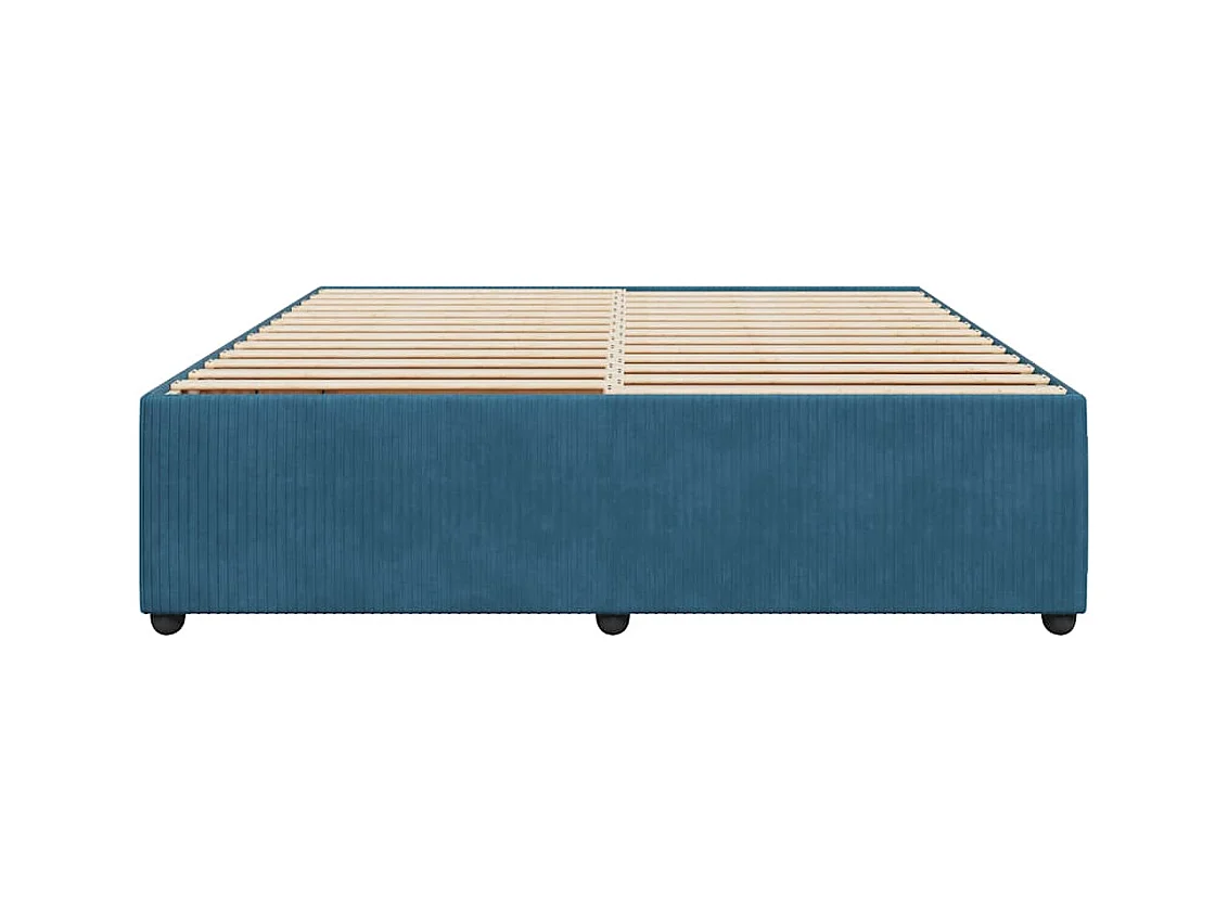 Estructura de cama sin colchón azul 200x200 cm terciopelo
