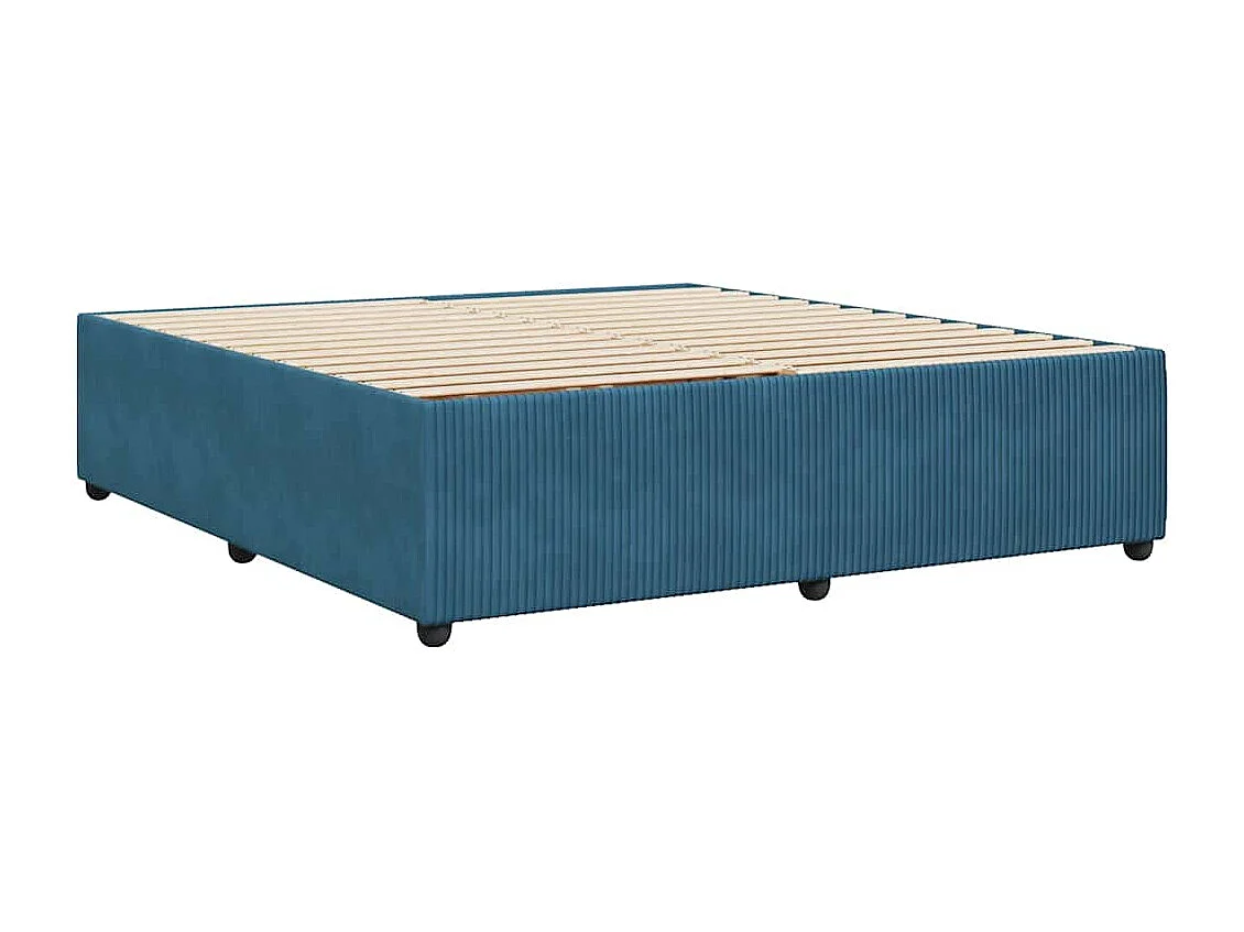 Estructura de cama sin colchón azul 200x200 cm terciopelo
