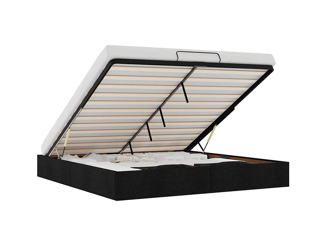 Ottomaanse bedframe zonder matras zwart 160x200 cm stof