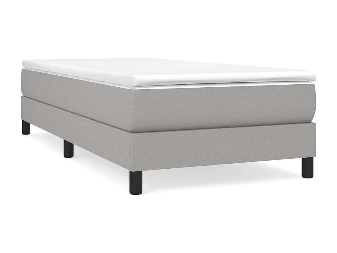 Sommier à lattes de lit avec matelas Gris clair 90x200 cm Tissu