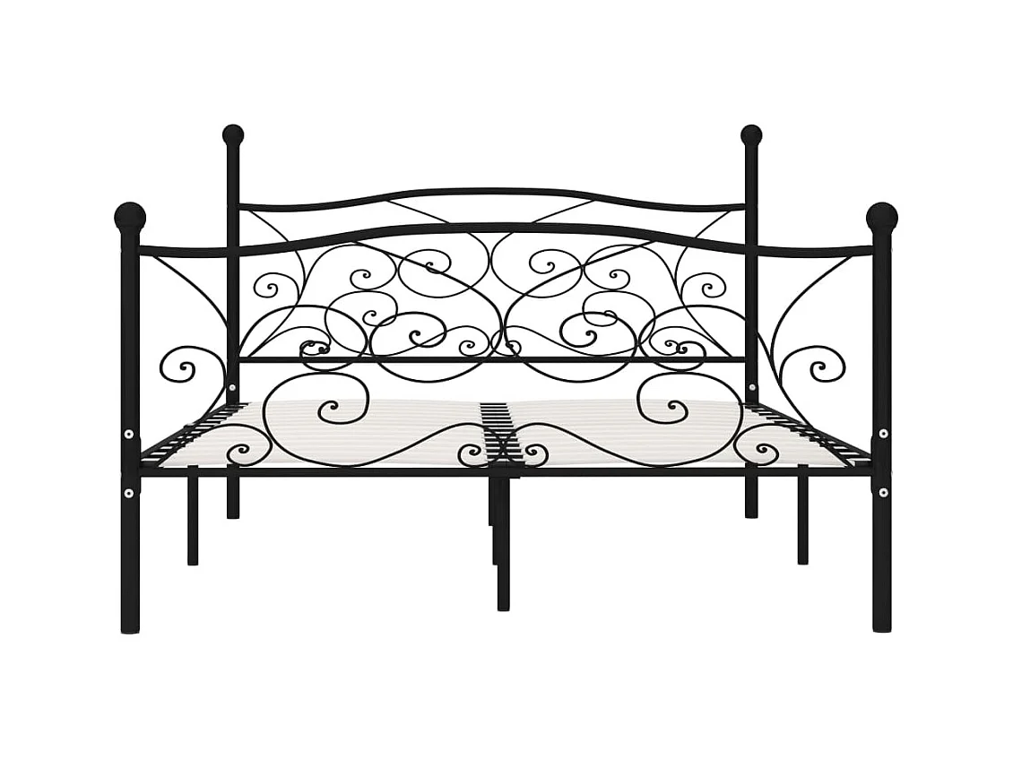 Struttura letto in metallo nero e rete a doghe 160 x 200 cm