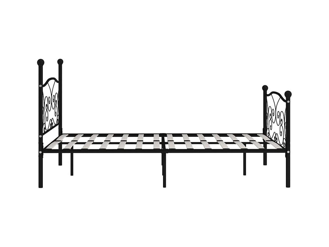 Struttura letto in metallo nero e rete a doghe 160 x 200 cm