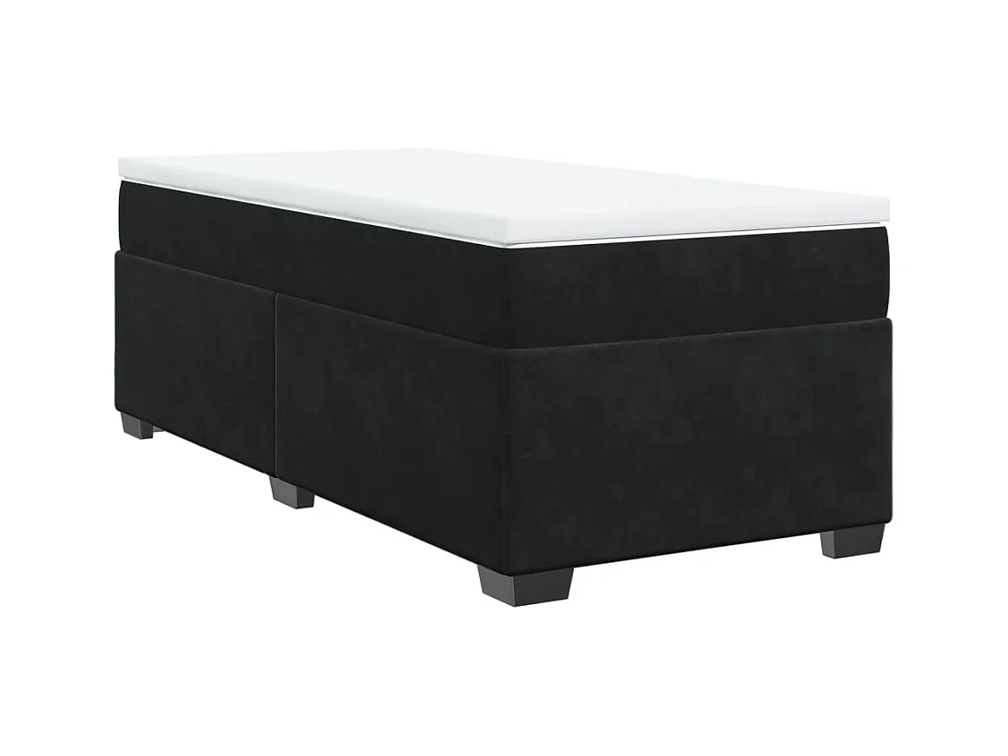 Sommier à lattes de lit avec matelas Noir 90x190 cm Velours
