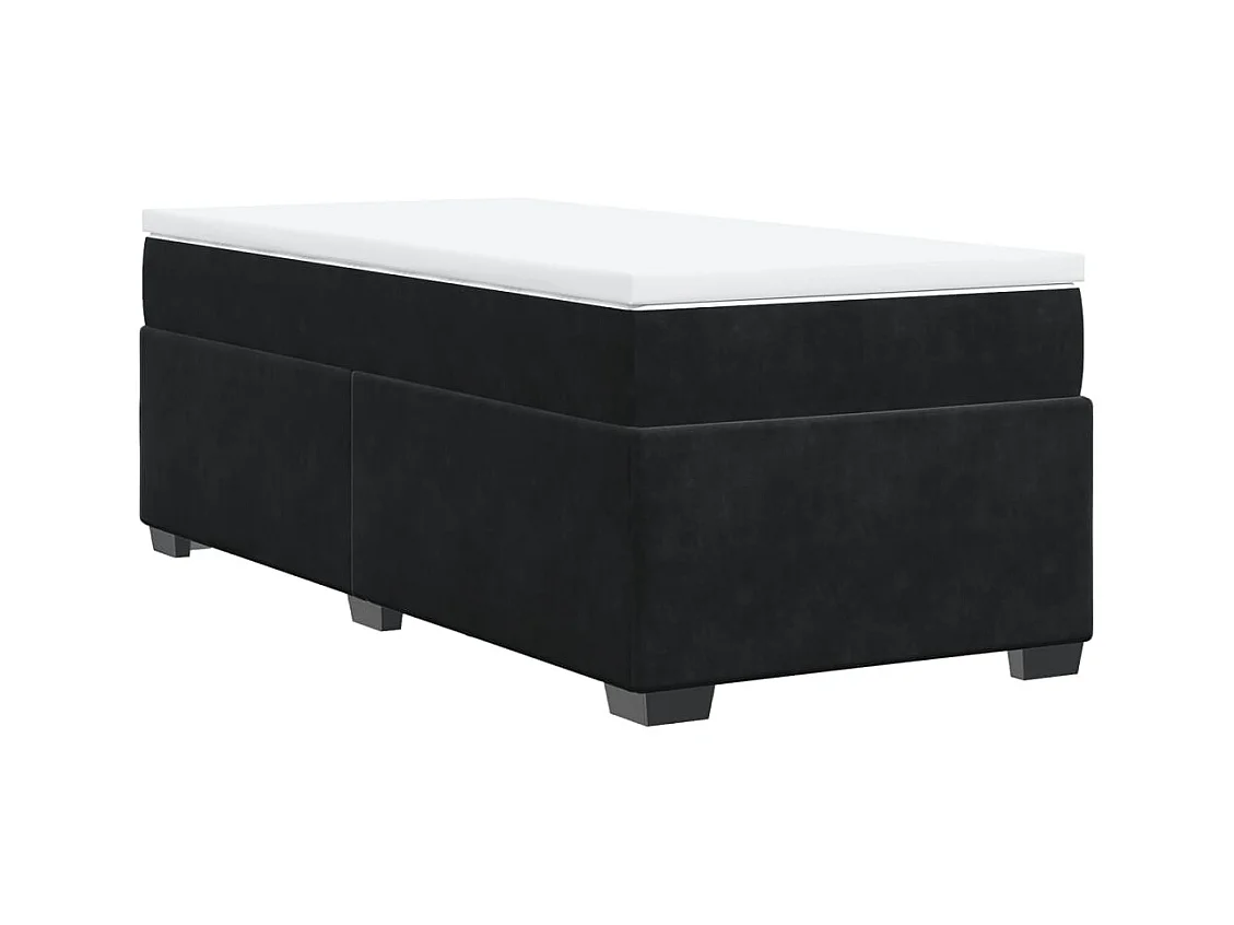 Lattenbodem met matras Zwart 90x190 cm Fluweel