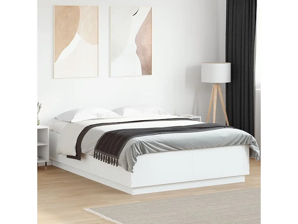 Estructura de cama sin colchón blanca 150x200 cm