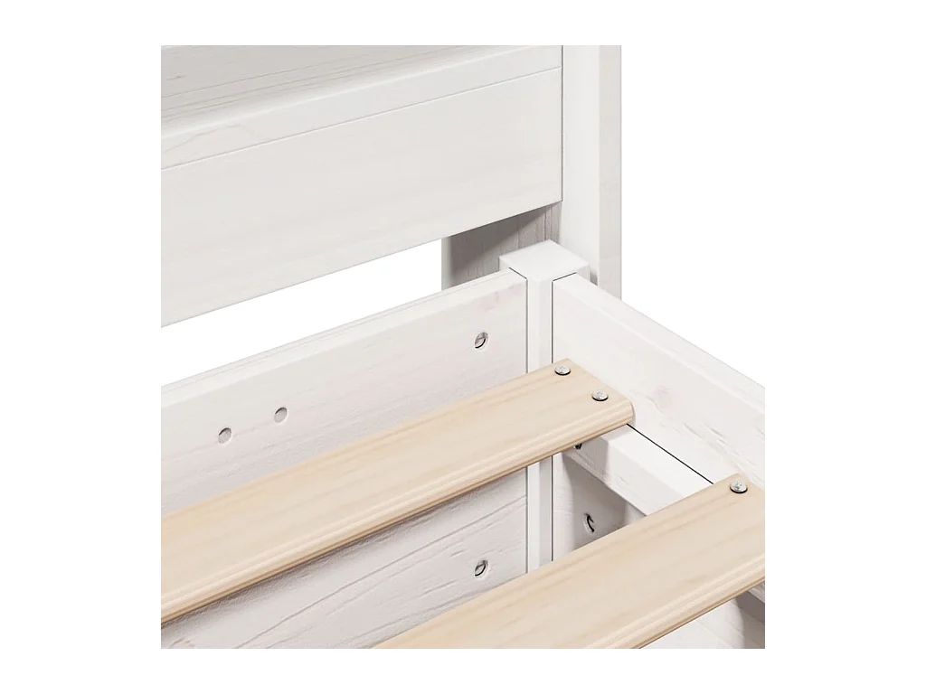 Estructura de cama sin colchón blanca 150x200 cm madera maciza de pino