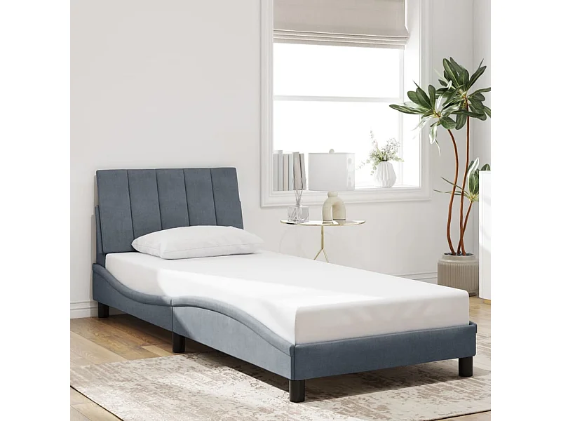 Bedframe zonder matras donkergrijs 80x200 cm fluweel