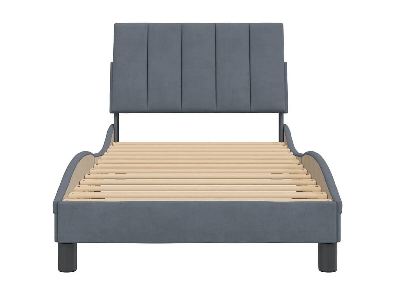 Cadre de lit sans matelas gris foncé 80x200 cm velours