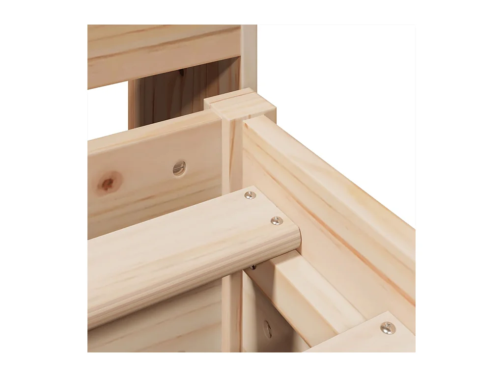 Lit bibliothèque sans matelas 140x200 cm bois massif de pin