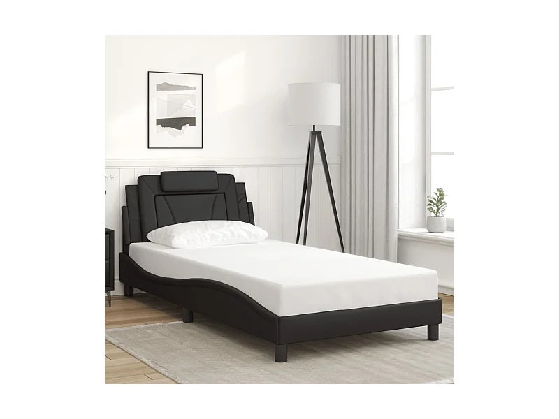 Bettgestell ohne Matratze schwarz 100x200 cm Kunstleder