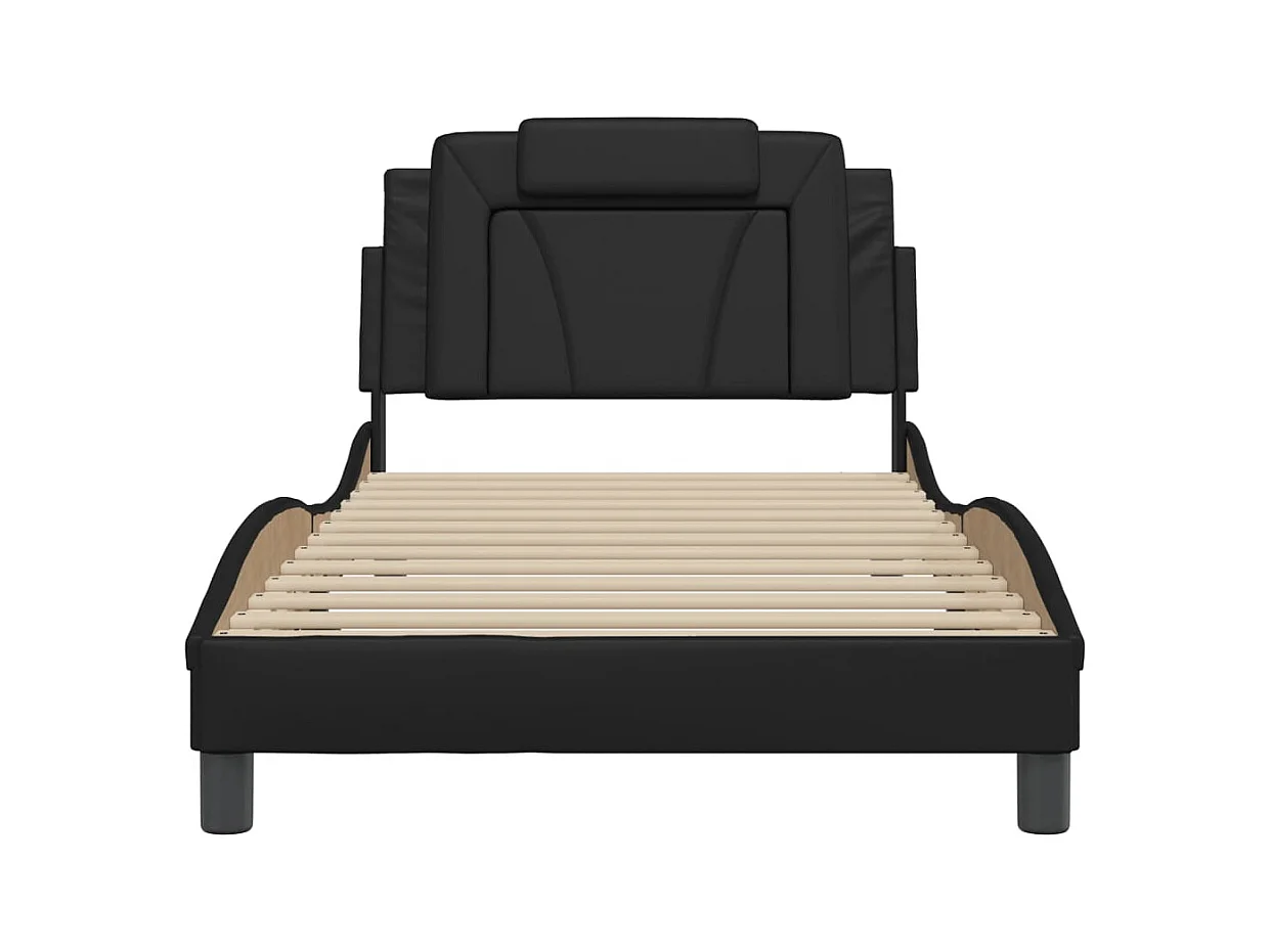 Struttura letto senza materasso nero 100x200 cm similpelle