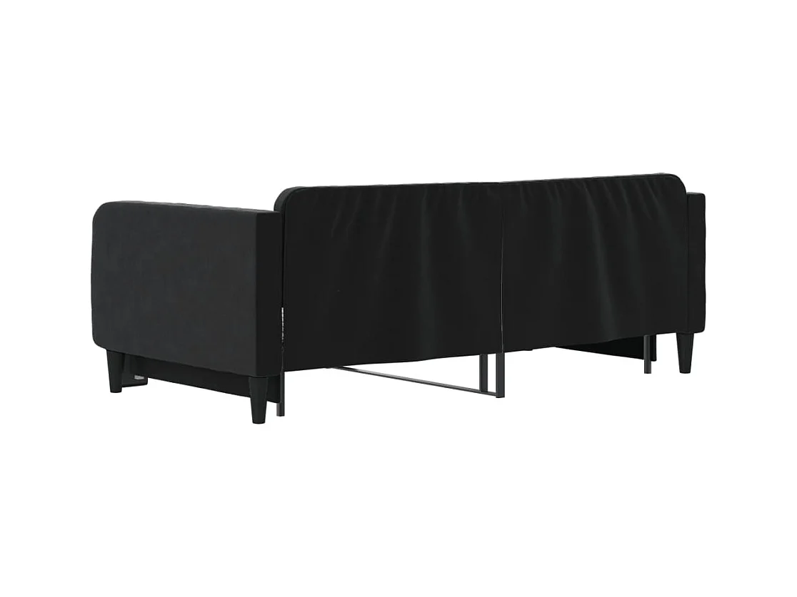 Lit de jour avec lit gigogne noir 90x190 cm velours