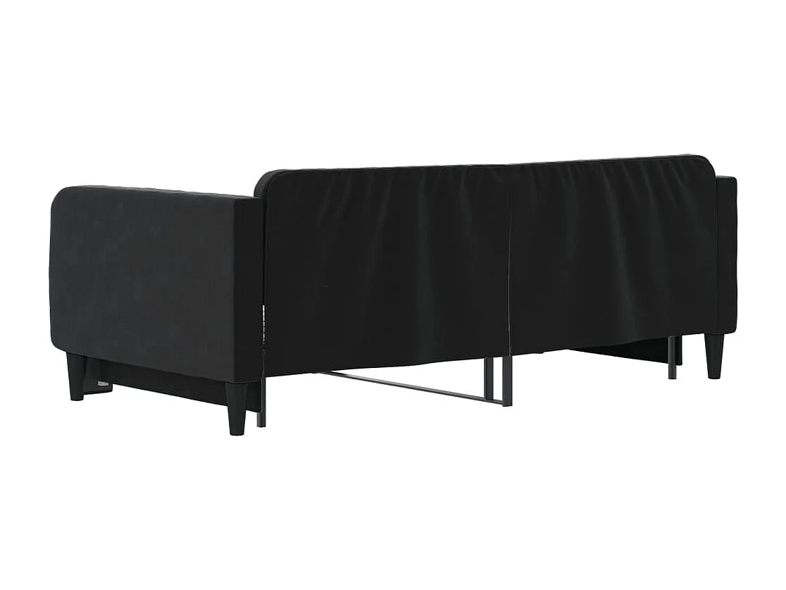 Lit de jour avec lit gigogne noir 90x190 cm velours