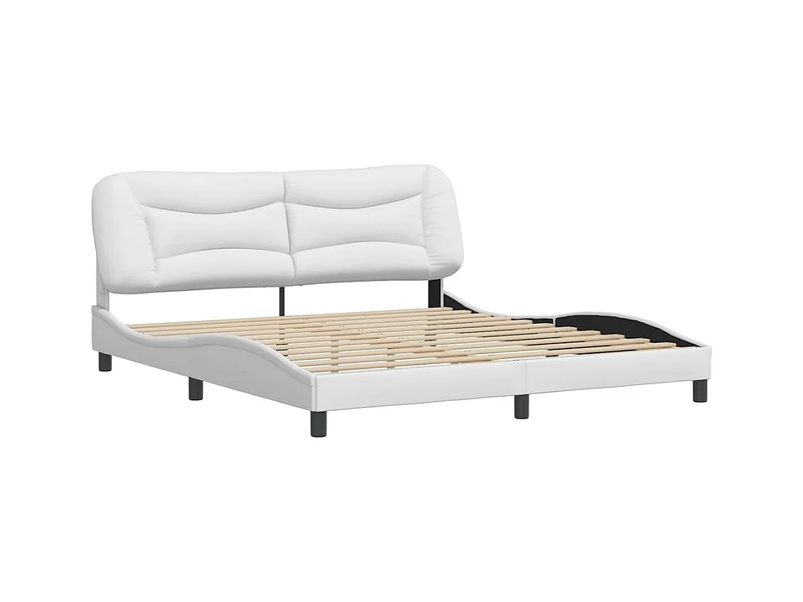 Struttura letto senza materasso bianco 180x200 cm similpelle