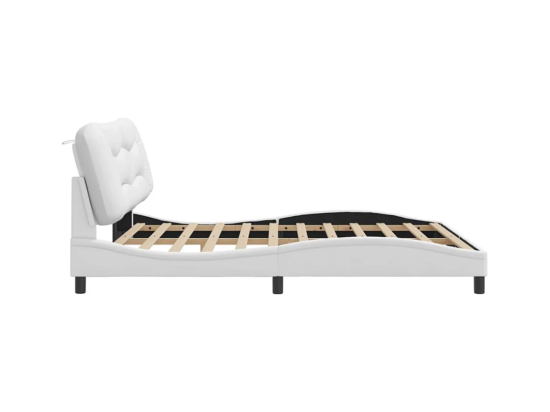 Struttura letto senza materasso bianco 180x200 cm similpelle