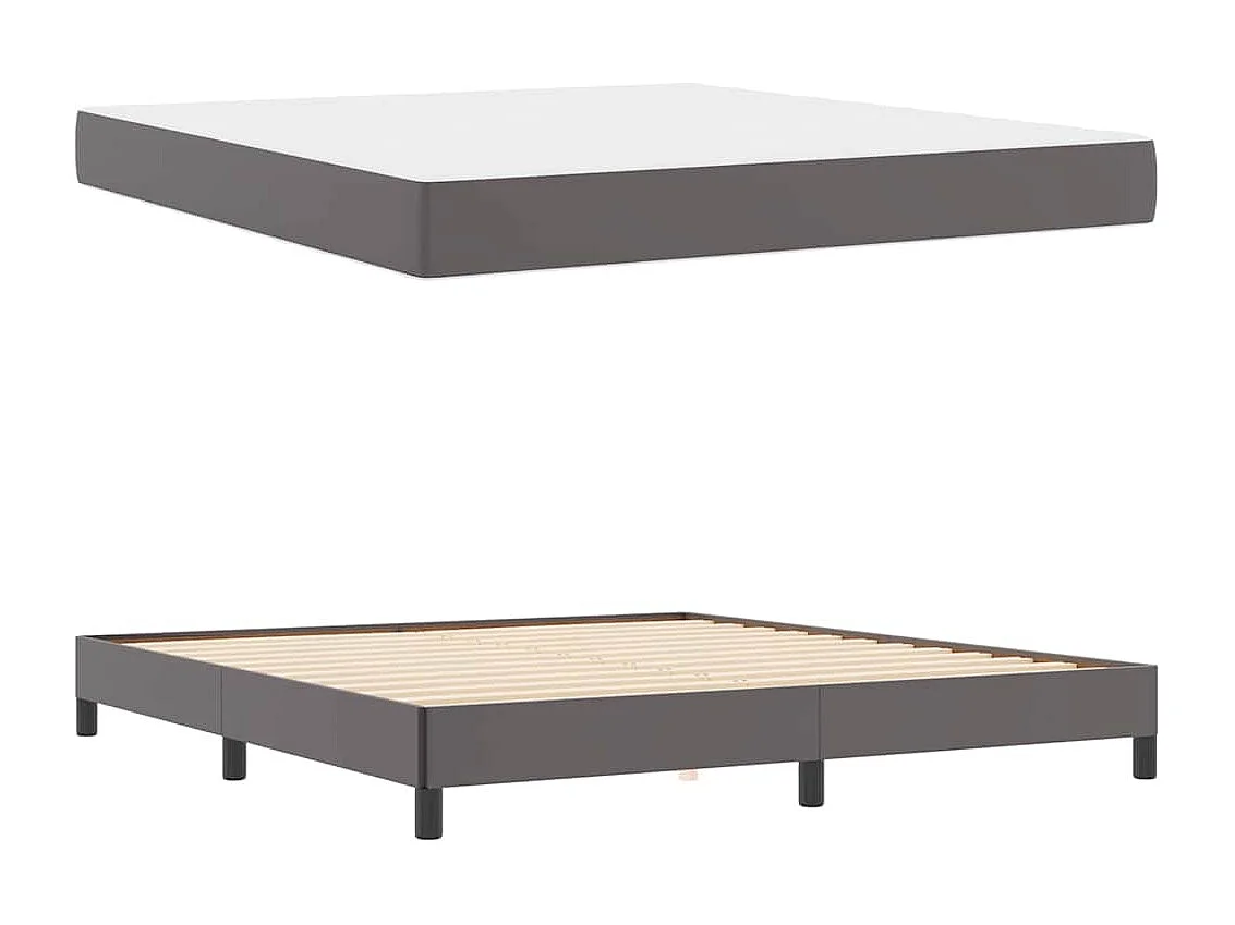 Bed met matras Grijs 180 x 200 cm Kunstleer