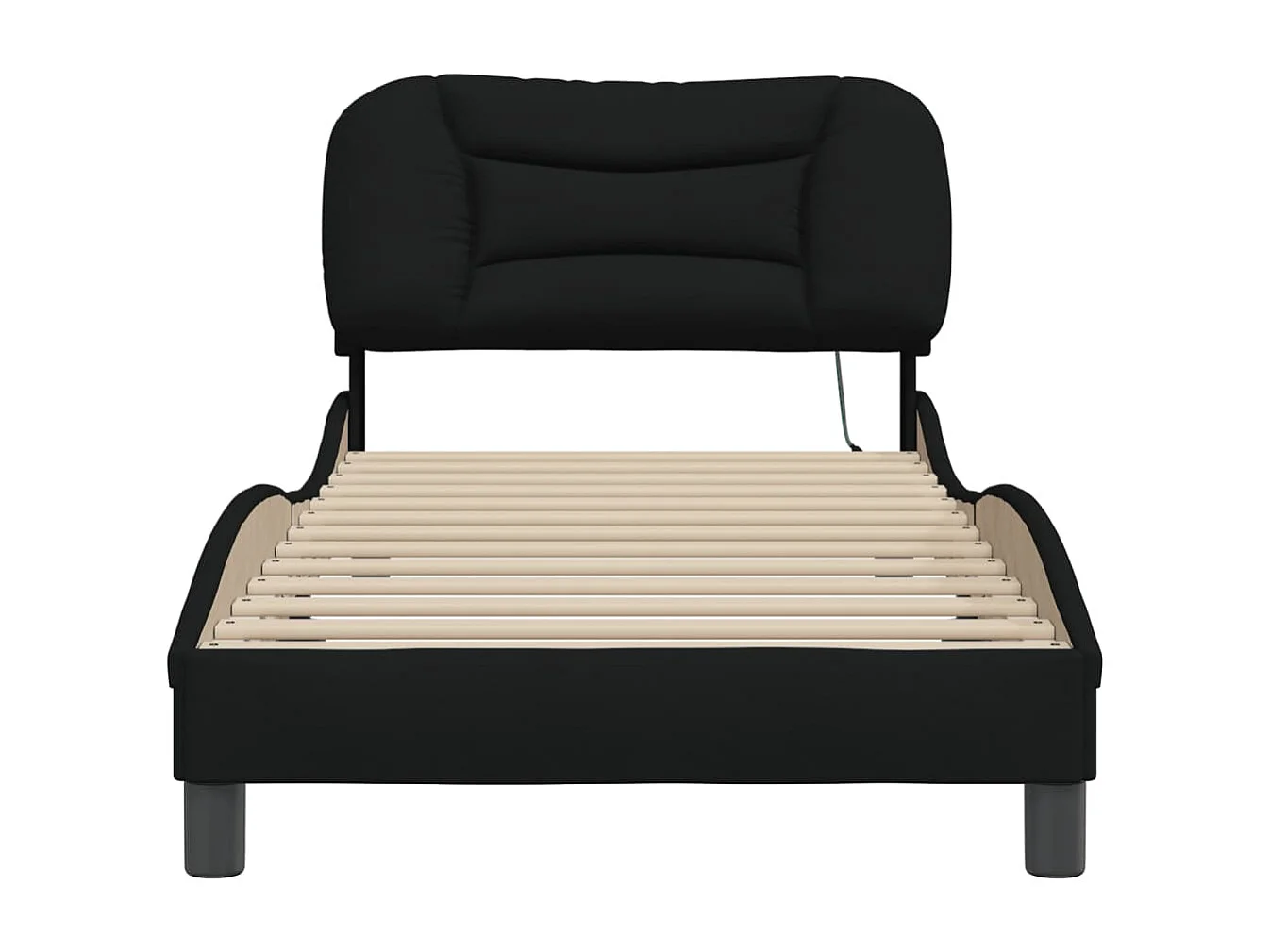 Bedframe met LED zonder matras zwart 90x190 cm stof