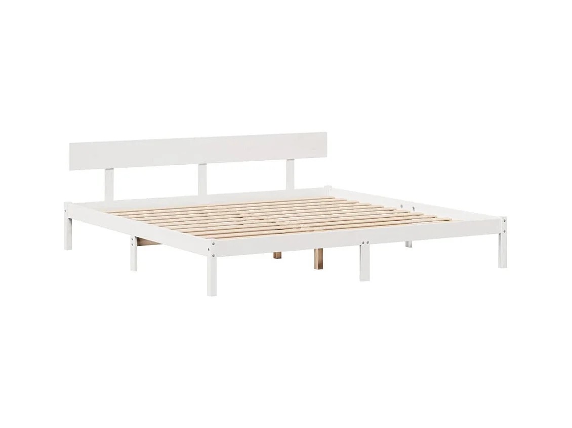 Letto libreria bianco senza materasso 180x200 cm in legno massello di pino