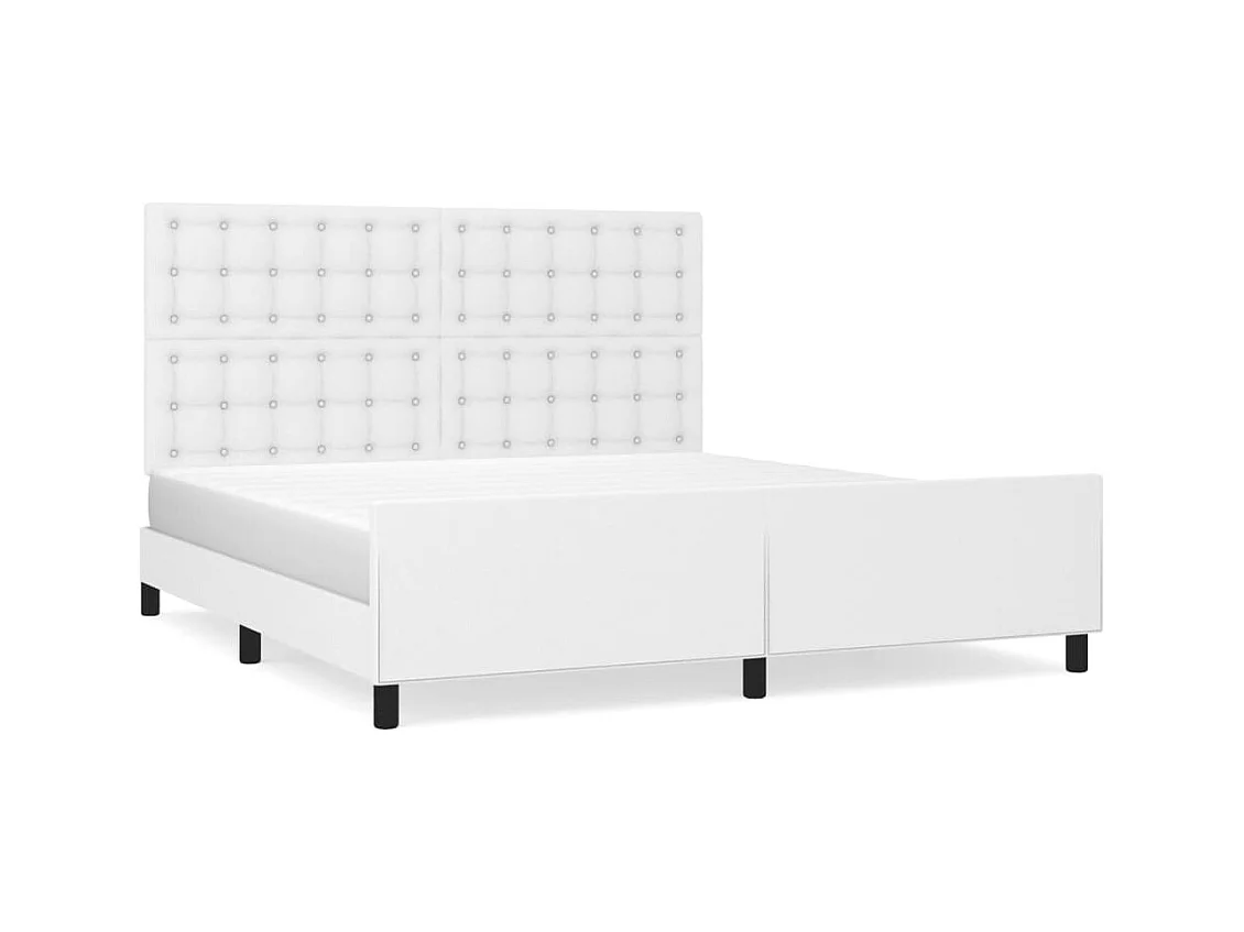 Wit kunstlederen bedframe zonder matras