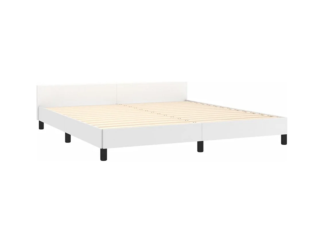 Wit kunstlederen bedframe zonder matras