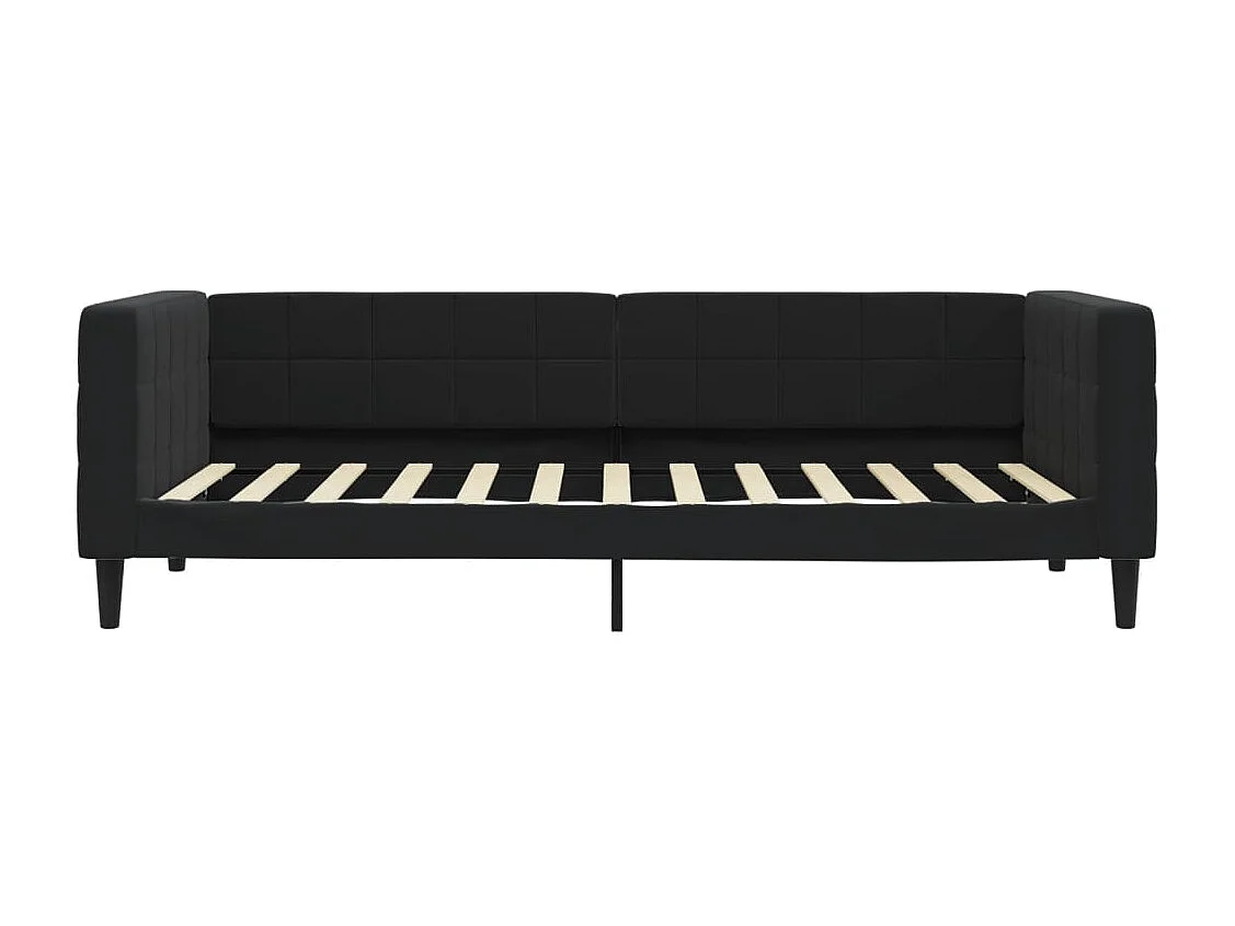 Lit de jour avec matelas noir 90x200 cm velours