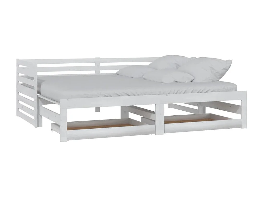 Cama corredera sin colchón 2x(90x200) cm blanca