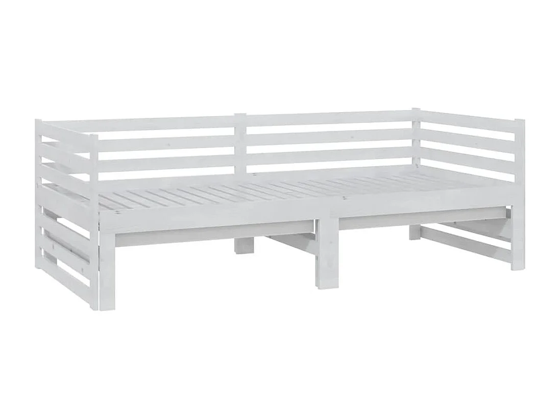 Cama corredera sin colchón 2x(90x200) cm blanca