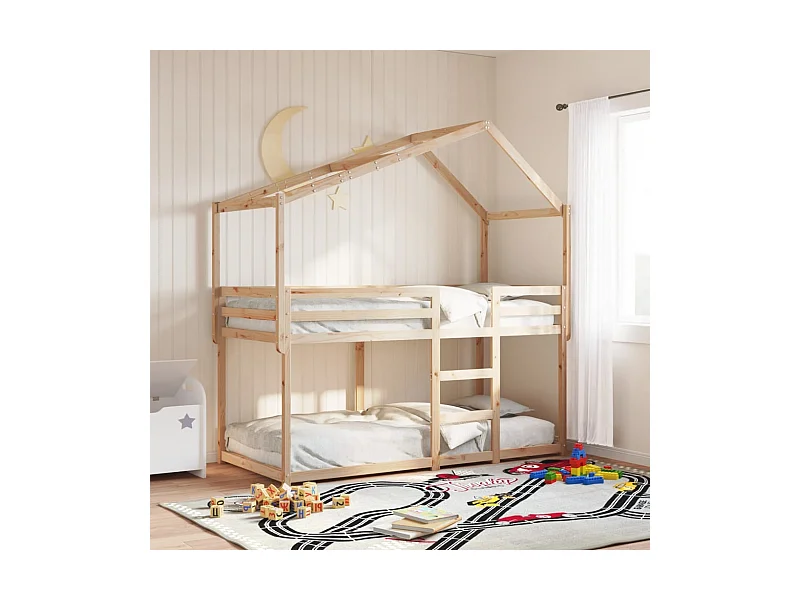 Stapelbed zonder matras 90x200 cm massief grenenhout