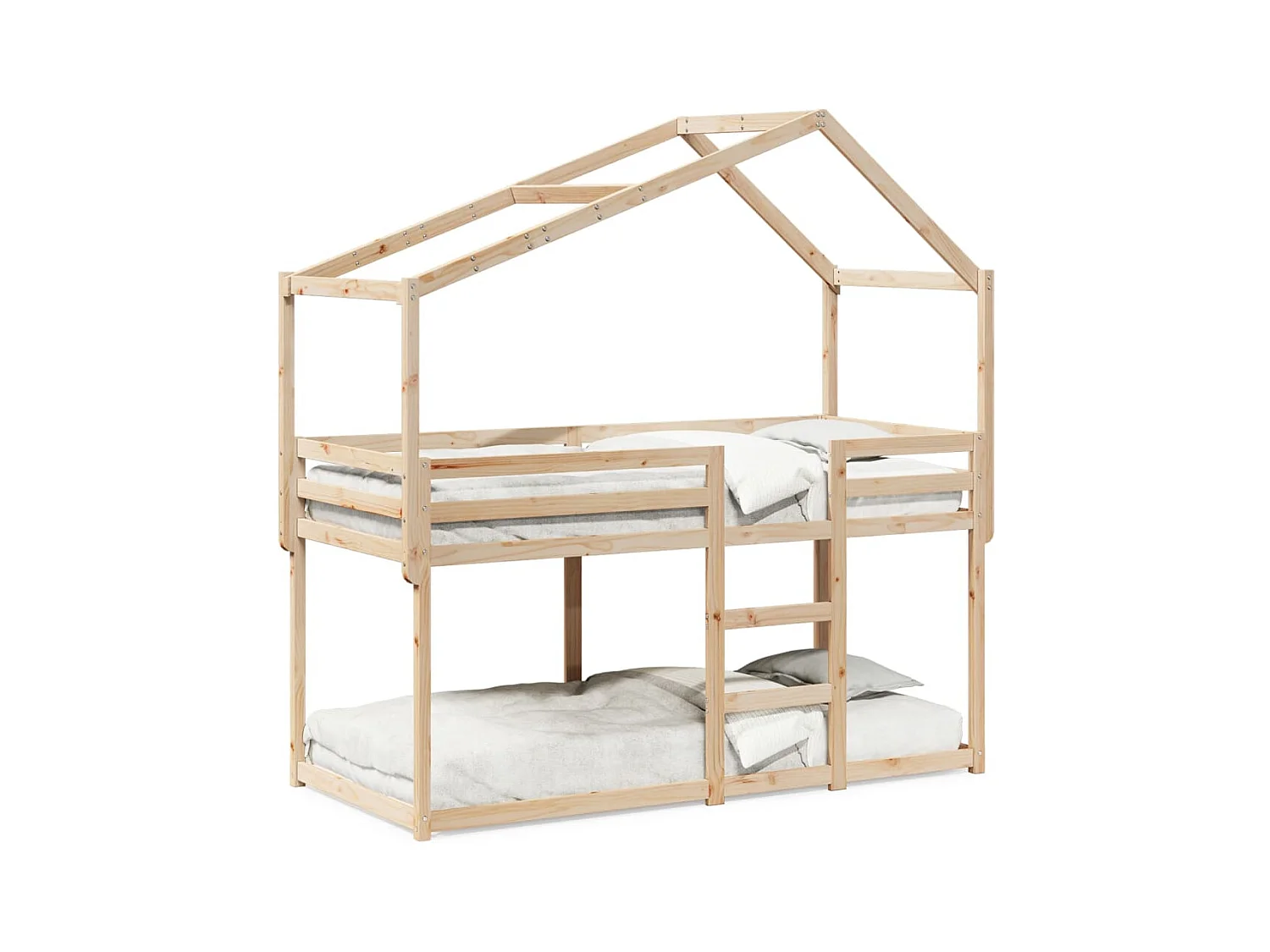 Stapelbed zonder matras 90x200 cm massief grenenhout