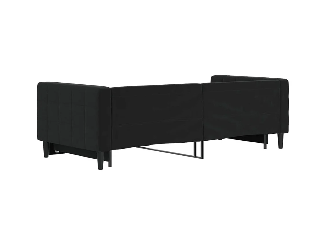 Dagbed met onderschuifbed zonder matras zwart 90x200 cm