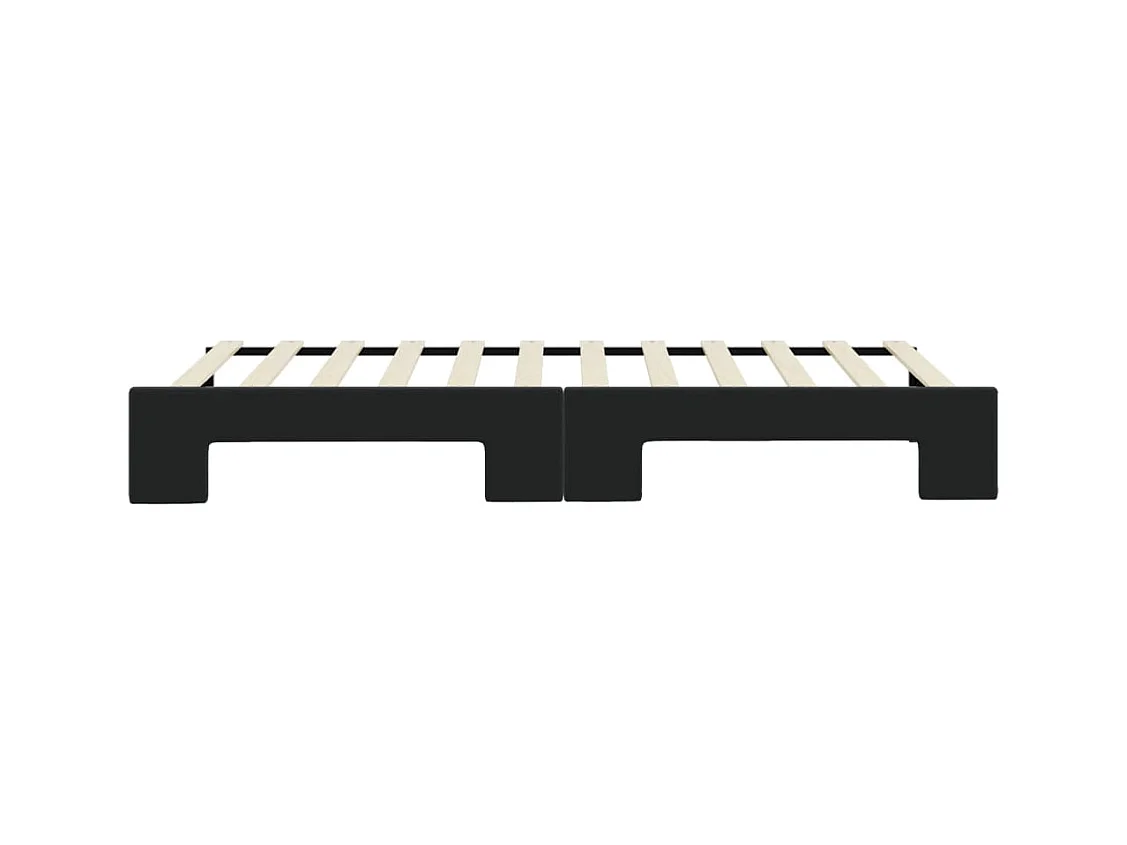 Dagbed met onderschuifbed zonder matras zwart 90x200 cm