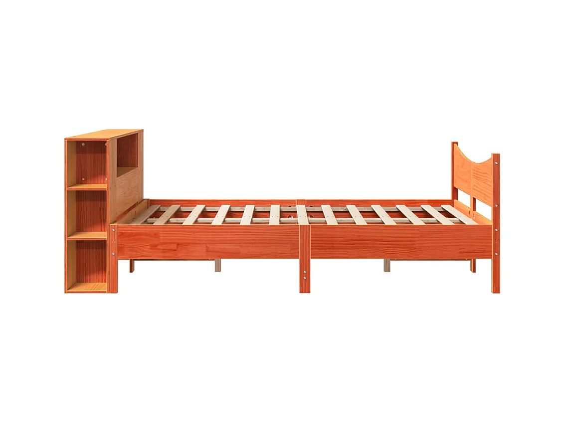 Cadre de lit sans matelas cire marron 140x200cm bois pin massif