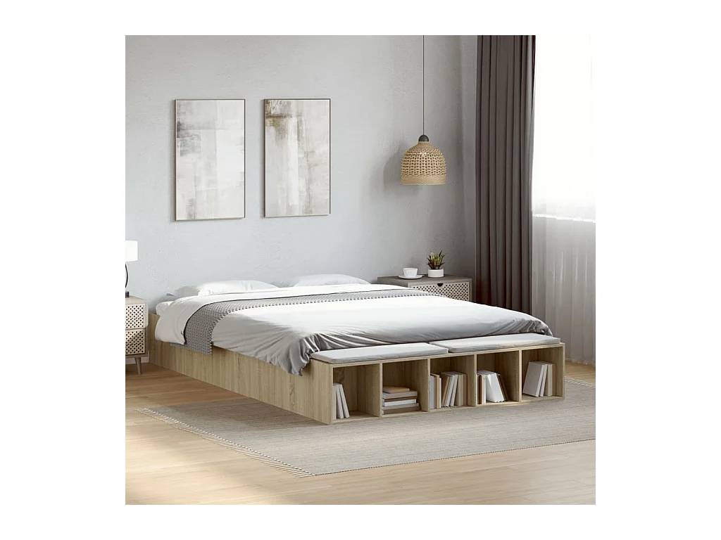 Struttura letto senza materasso in rovere Sonoma 150x200 cm