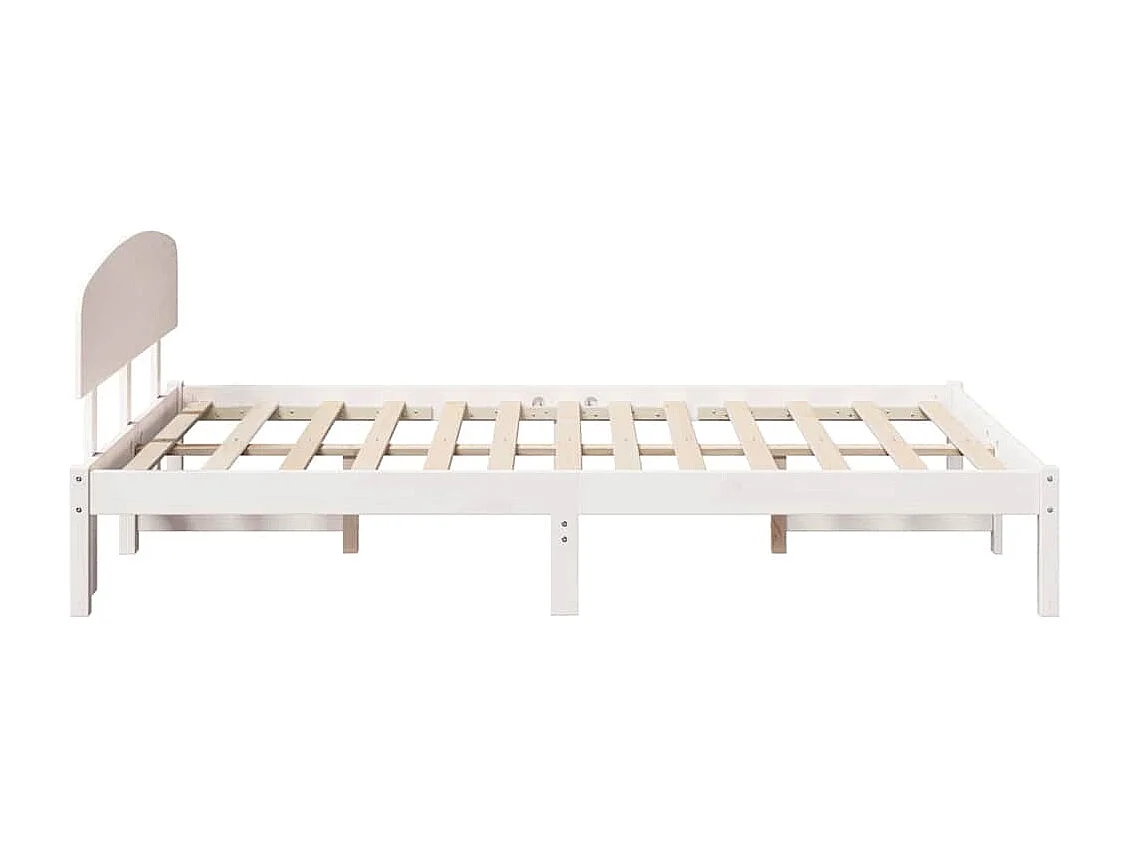 Struttura letto bianca 140 x 190 cm Legno massello di pino